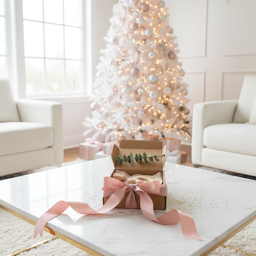 Coffret dans ambiance de Noël