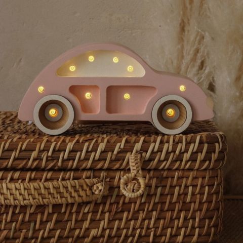Veilleuse bébé Voiture en bois, vue de face