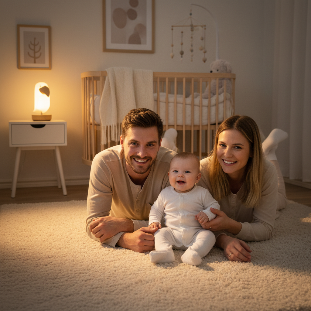 🌙 Veilleuse Oiseau Bluetooth – Lumière douce, berceuses & nuits apaisées pour bébé