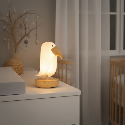 🌙 Veilleuse Oiseau Bluetooth – Lumière douce, berceuses & nuits apaisées pour bébé