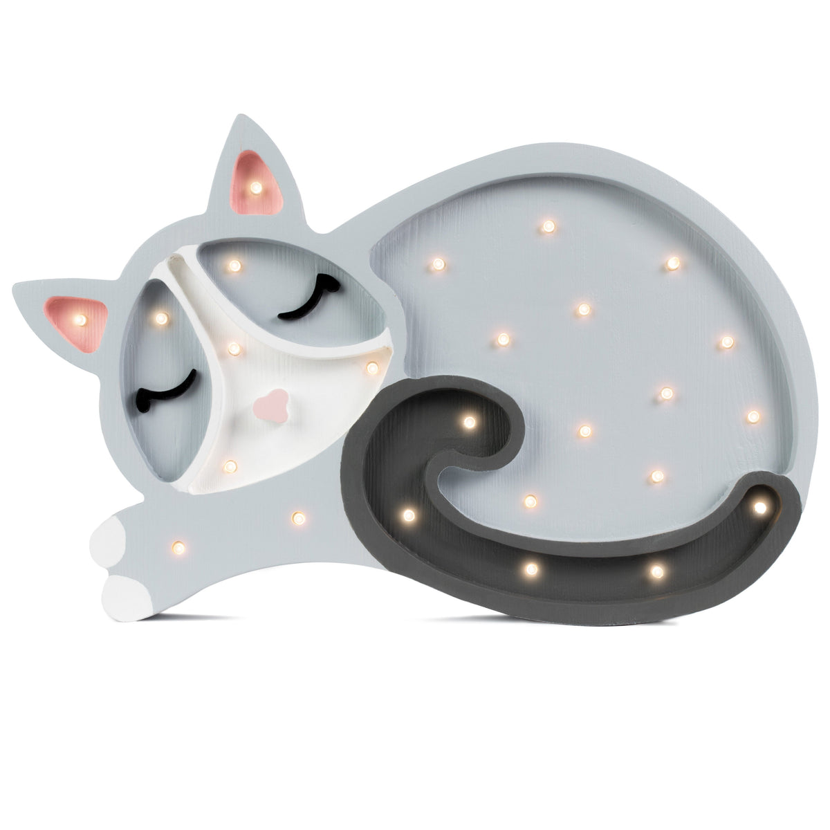 Veilleuse bébé Chat coloris gris clair