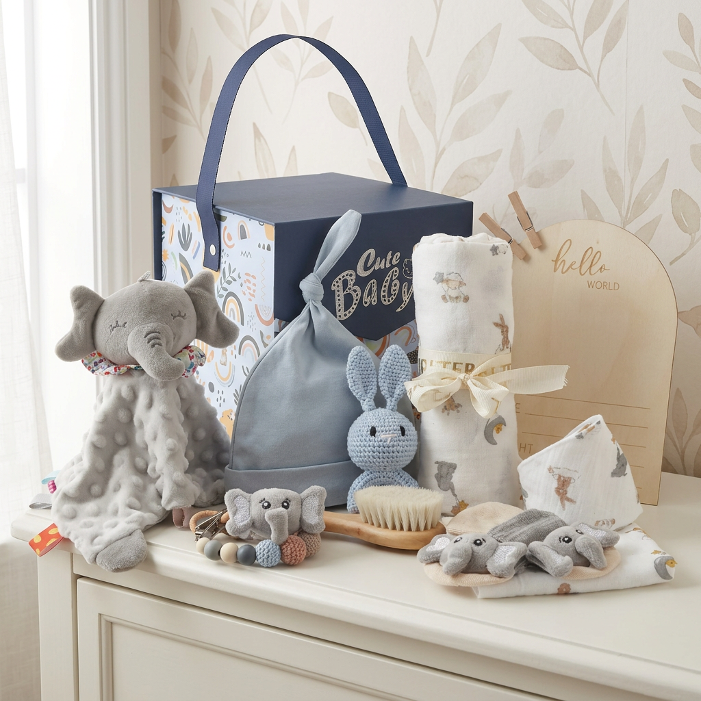 Coffret cadeau de naissance bébé | Douceur Éléphant
