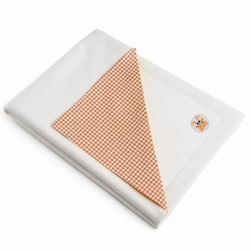 Couverture Bébé en Coton Bio – Vichy Orange & Polaire Blanche Couvertures Polaires Familyfirstbaby