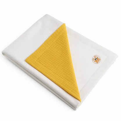 Couverture Polaire en Coton Bio Miel & Blanc BÉBÉ Familyfirstbaby