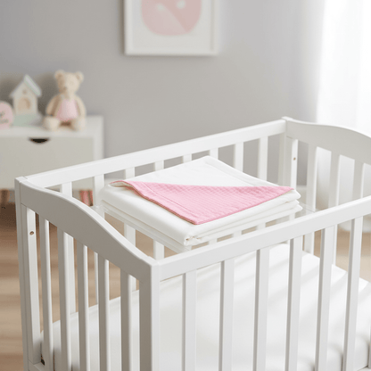 🌸 Couverture Polaire en Coton Bio Rose & Blanc BÉBÉ Familyfirstbaby