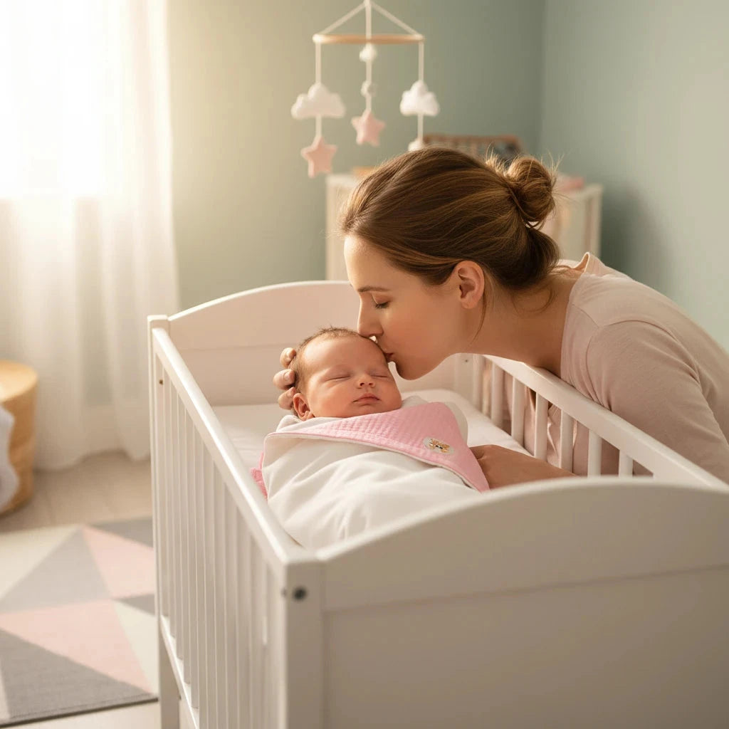 🌸 Couverture Polaire en Coton Bio Rose & Blanc BÉBÉ Familyfirstbaby