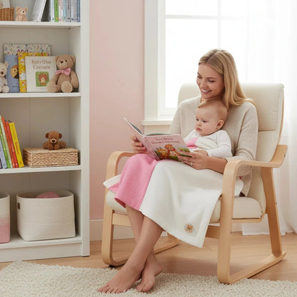🌸 Couverture Polaire en Coton Bio Rose & Blanc BÉBÉ Familyfirstbaby