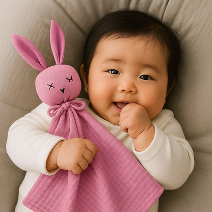 doudou lapin coton bio france papate rose