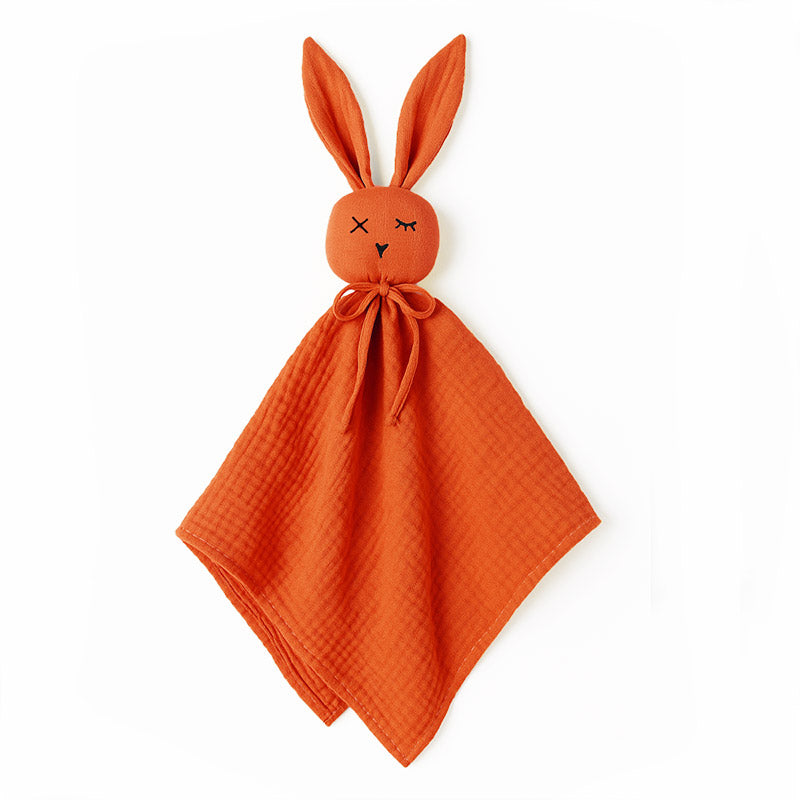 doudou gaze coton bio lapin papate rouge fille