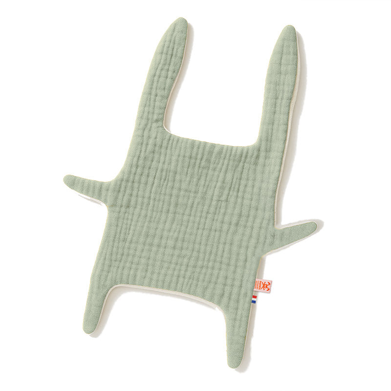 doudou plat en coton bio vert