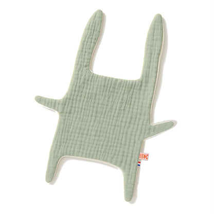 doudou plat en coton bio vert