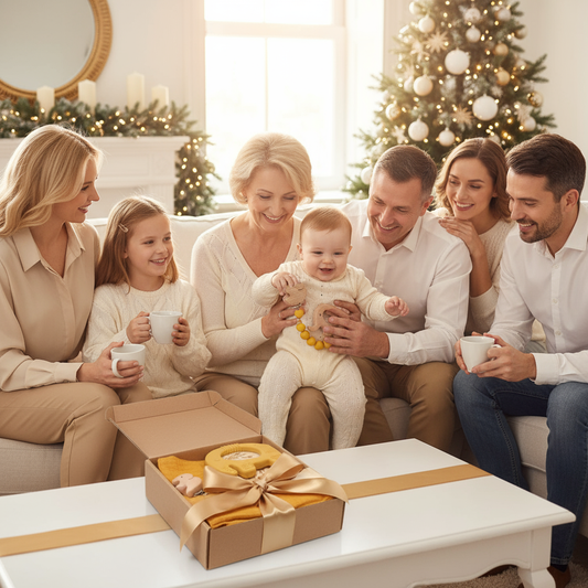 Famille trois générations à Noël