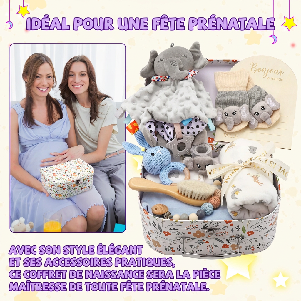 Coffret cadeau de naissance bébé | Douceur Éléphant