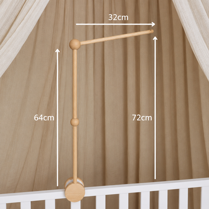 Bras fixe en bois pour mobile bébé – dimensions du support