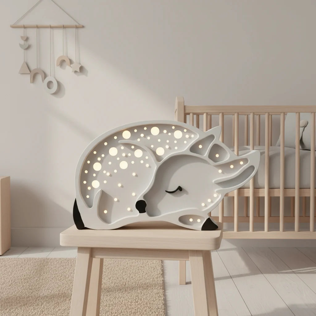 Veilleuse bébé Faon près du lit de bébé
