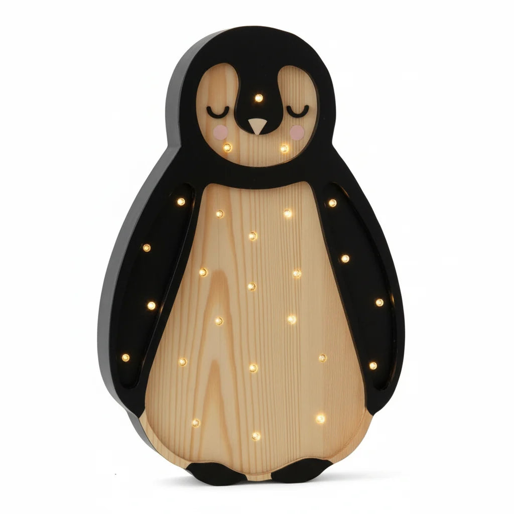 Veilleuse Pingouin bois naturel