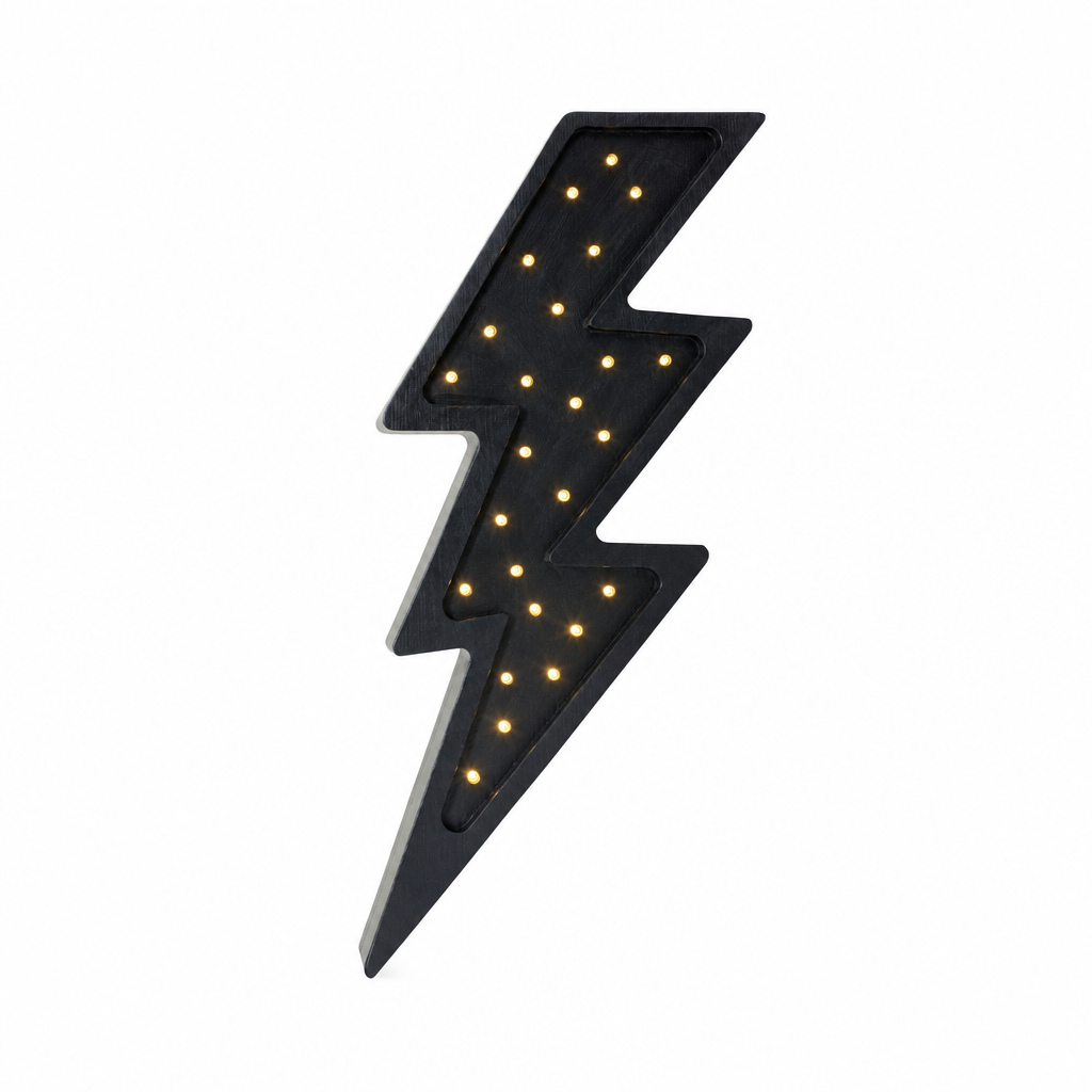 Lampe éclair jaune au format carré
