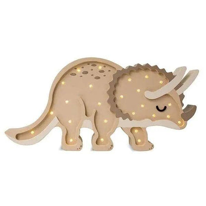 Veilleuse bébé Tricératops en bois massif, vue produit