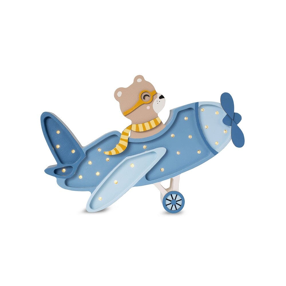 Veilleuse bébé Avion artisanale en bois de pin