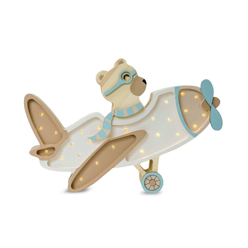 Veilleuse bébé Avion en bois massif, vue produit