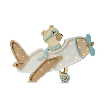 Veilleuse bébé Avion en bois massif, vue produit