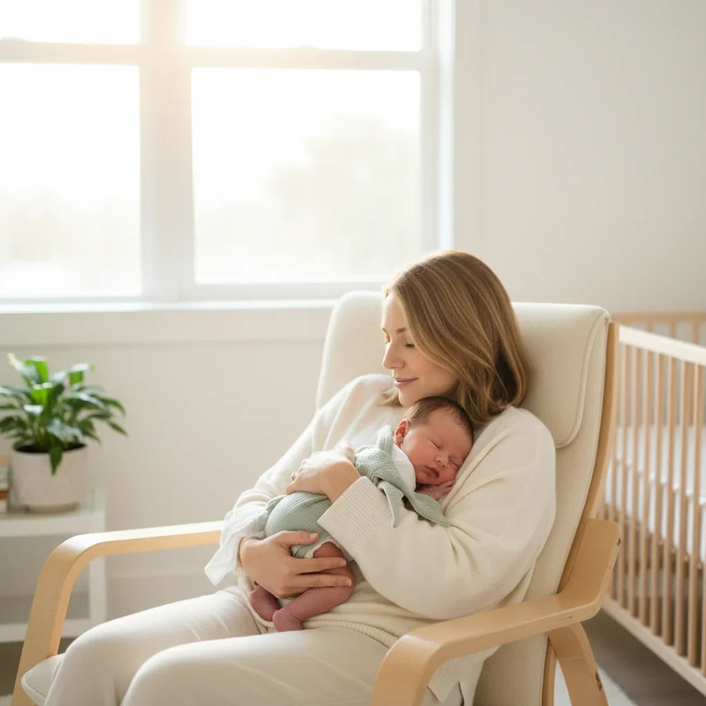 maman-dans-rocking-chair-avec-b-b-et-doudou-lapin