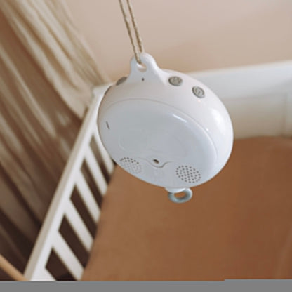 Boîtier musical blanc pour mobile bébé – vue suspendue