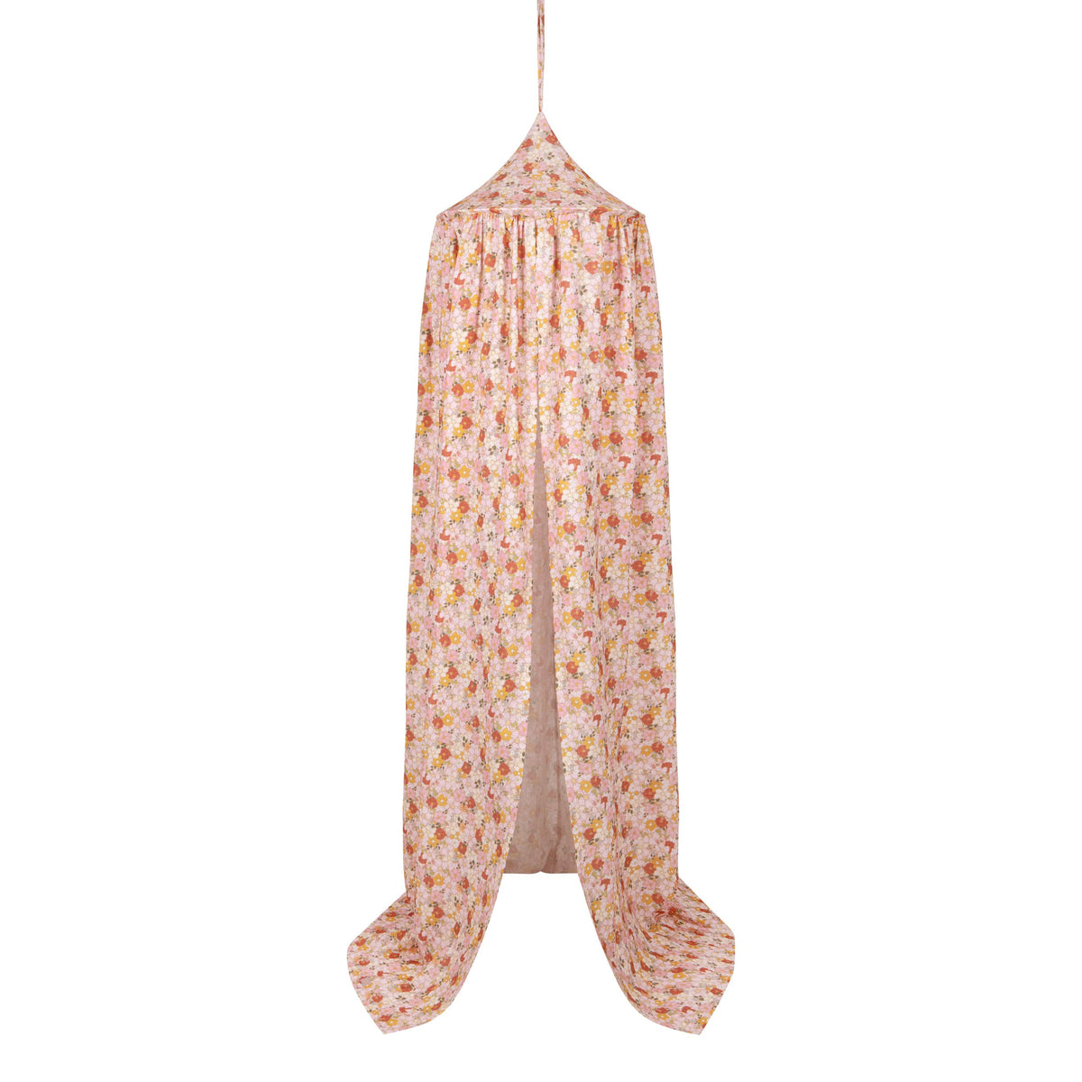 Ciel de lit bébé Jardin fleuri rose en coton OEKO-TEX®, vue produit