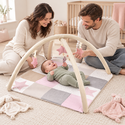 Tapis d’éveil bébé 80 × 80 cm | Rose