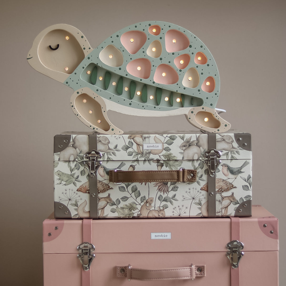 Veilleuse bébé Tortue coloris rose