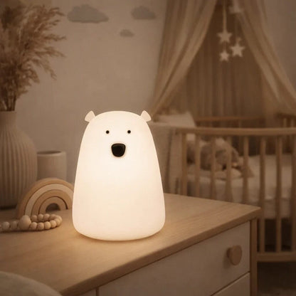 ⭐ VEILLEUSE BÉBÉ | GRAND OURSON DOUCE NUIT – Lampe LED en Silicone Doux BÉBÉ Familyfirstbaby