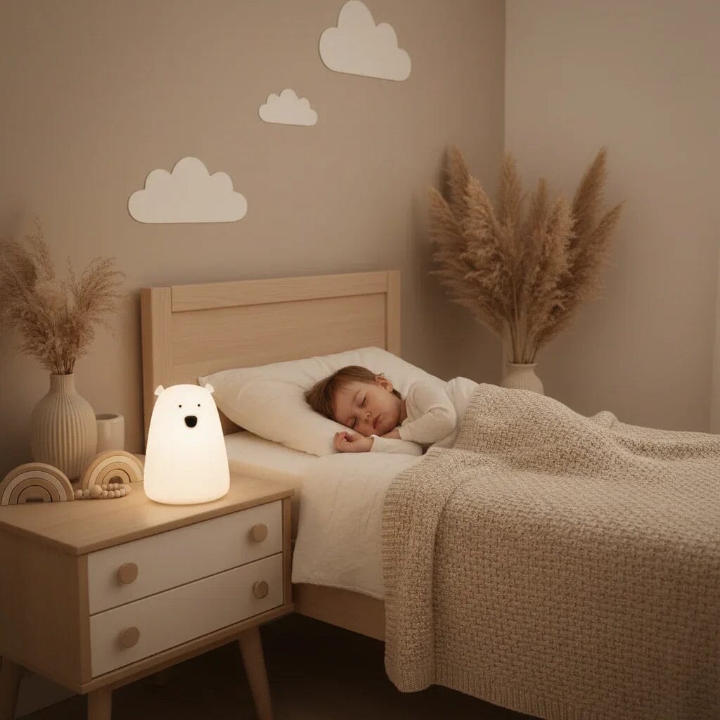 VEILLEUSE BÉBÉ | GRAND OURSON DOUCE NUIT – Lampe LED en Silicone Doux BÉBÉ Familyfirstbaby