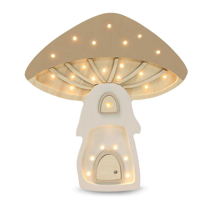 Veilleuse bébé Champignon artisanale en bois, photo fournisseur
