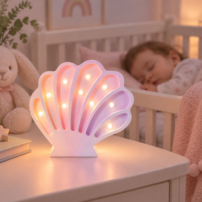 Veilleuse bébé Coquillage dans une chambre avec bébé endormi