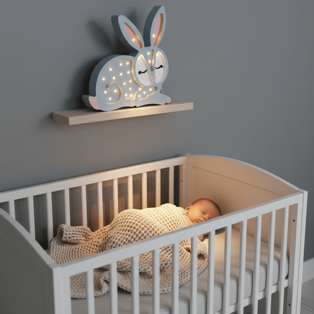 🧸 Veilleuse Lapin “Choupinou” – Le compagnon lumineux BÉBÉ Familyfirstbaby