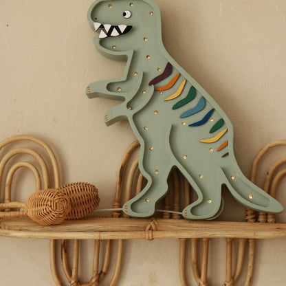 Veilleuse bébé T-Rex artisanale en bois, photo fournisseur