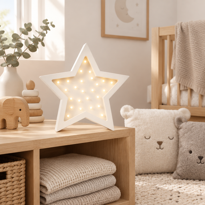 Veilleuse bébé Étoile dans une décoration de chambre scandinave